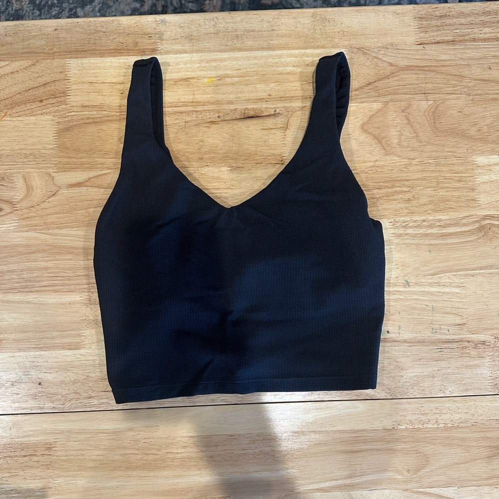 Aerie Black Sports Bra with Logo Detail